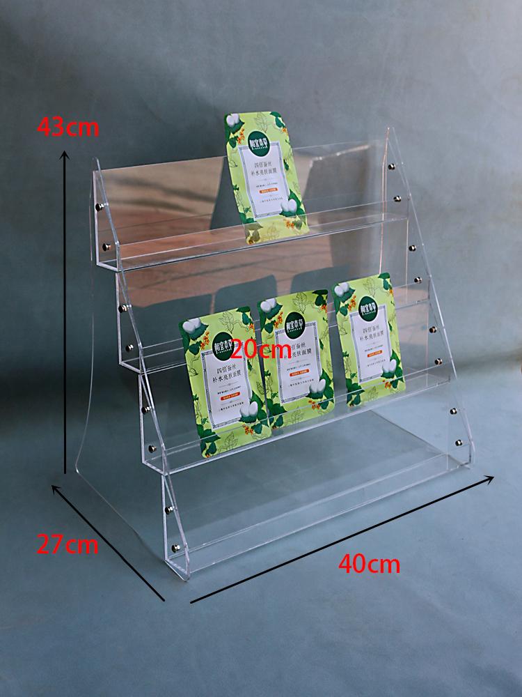 Clear Acrylic Display Stand Snack Shelf Mask Perfume Storage Rack Food Ladder Shelf Supermarket Cigarettes Book Magazines Holder