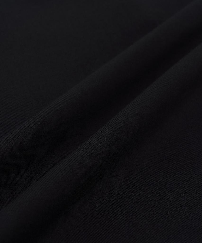 Emelbi Serif Lettering Semi-Oversized Short Sleeve T-Shirt La (Black)