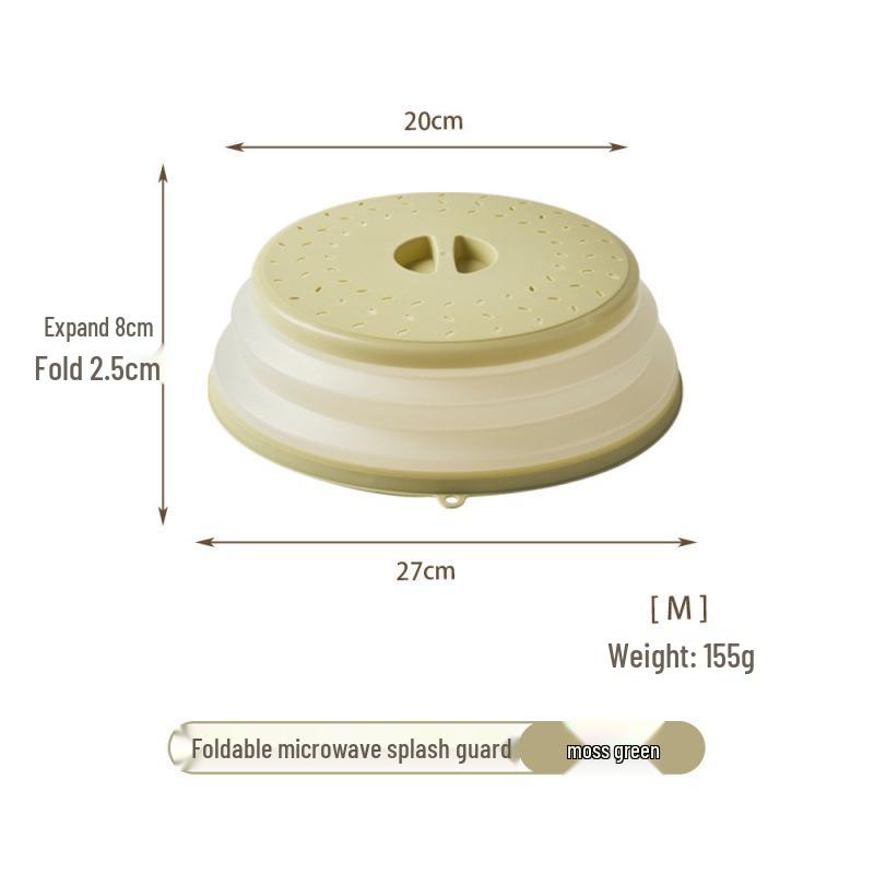 High-Temp Resistant Microwave Splatter Lid - Foldable, Oil-Proof & Multi-Functional Food Preservation Cover