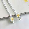 2 stk. Blomster Opladerkabel Beskytter, Skridsikker Mobiltelefon Opladningsledning Besparer, Universel Datakabel Ende Beskyttelse Omslag Dæksel