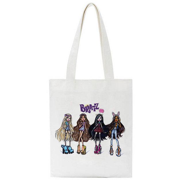 Köp Bratz Harajuku Letter Kvinna Shopping Canvas Tote Casual