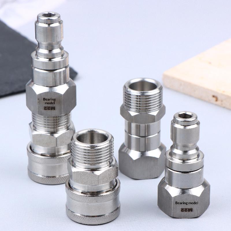 M22 14 mm/15 mm Obrotowe złącze myjki ciśnieniowej - 360° Bez zagięć Anti-Twist 5000 PSI Gwint zewnętrzny pistoletu do węża