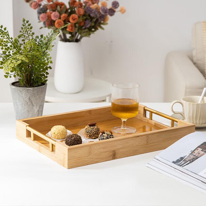 Xuanrun Minimalist Rectangular Bamboo Wood Serving Tray