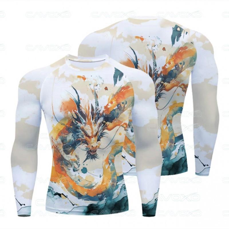 3D Printed Diving Suit Quick-drying Swimsuit Long-sleeved Sunblock Swimming Snorkeling Jellyfish Surfing