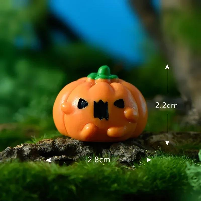 Mini Halloween Figurines Miniature Cute Halloween Ghost Pumpkin Fairy Miniatures Figurines Home Decoration DIY Resin Craft