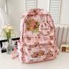 Multi-Compartment Capybara Backpack Large Capacity Waterproof Children's Shoulder Bag Lightweight Wide Straps