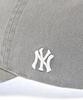 Emelbi Vintage Damaged Curve Logo Unstructured Ball Cap Ny (Grey)