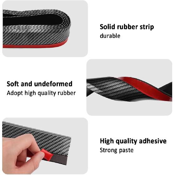 8.2Ft Carbon Fibre Front Lip As Front Bumper Protector,Upgraded Widen Rubber Front Lip Splitter For Side Skirt,Universal Front Bumper Lip Automotive