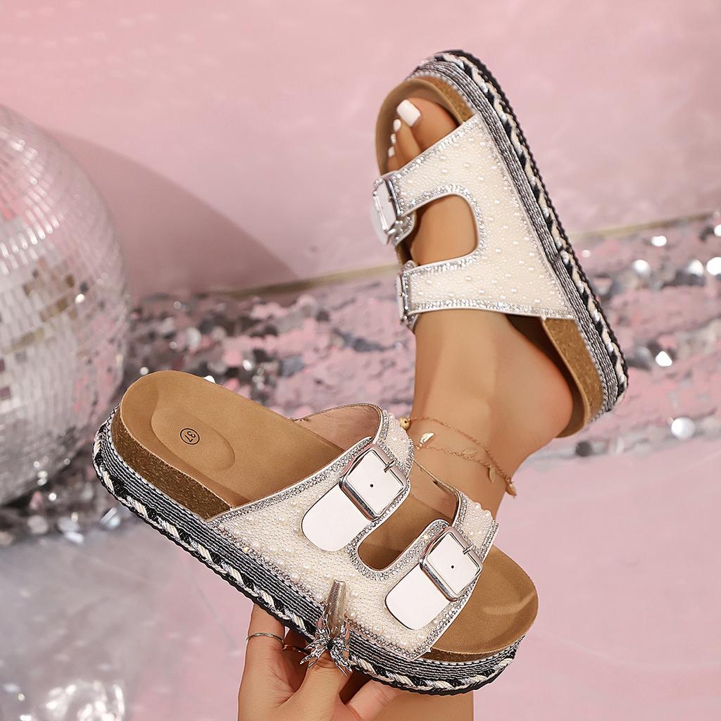 Cork Clogs Slippers For Women Cork Footbed Beach Sandals Outdoor Suede Clogs Sandals With Adjustable Buckle Men Sandals