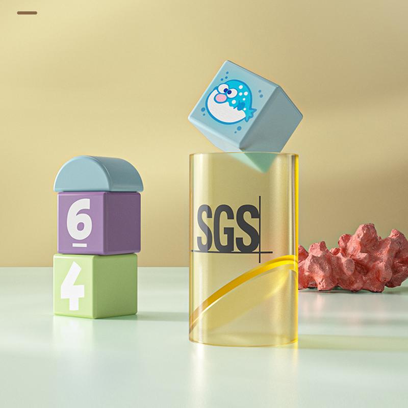 Iwood Boys and Girls Sea Animals Barrel Building Blocks/Wooden Large Particles of Intellectual Toys for 1-3 Years Old Children's Day Birthday Gift