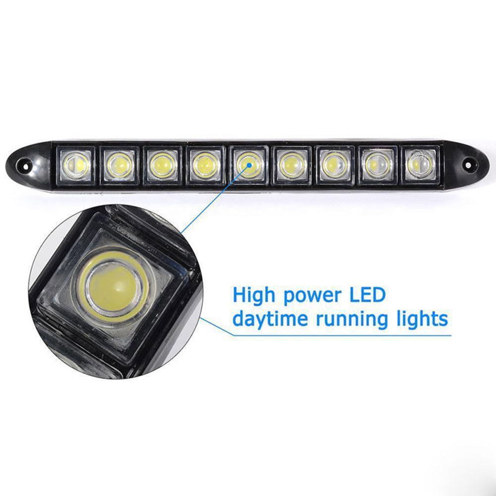 2PCS DC 12V 9LED Car Truck Daytime Running Light DRL Car Fog Day Driving Lights 9 LED uygun