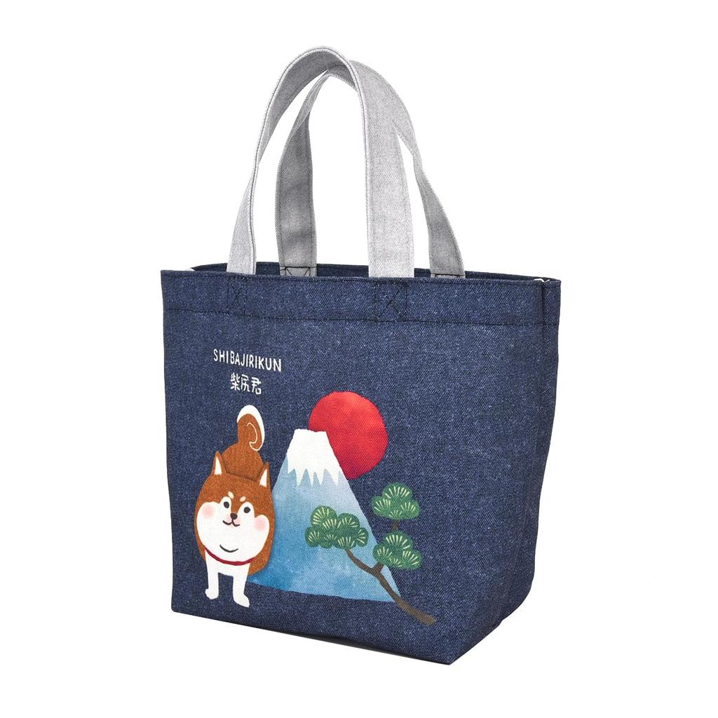 Bolsa Tote Pequena de Lona com Padrão Japonês e Fuji DB [Kusuguru Japan] Shibajiri-kun Monte