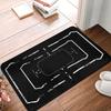Flannel Printed Sci Fi Door Mat Futuristic Grid Design Welcome Rug For Gamer Room Office Decor Anti Slip Floor Mat With