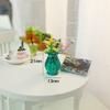 High Quality 5pcs Dollhouse Miniatures 1:12 Colorful Mini Ceramic Pot DIY Handmade Doll House Kitchen Ceramic Decora vase+flower