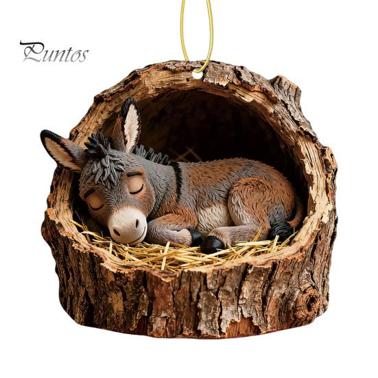 Festive Atmosphere Decorations Forest Animal Ornament, 2D Flat Woodland Acrylic Christmas Home Party Hanging Supplies Decoration for Tree, Holiday