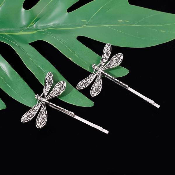 2/1 pezzi fermaglio per capelli libellula frangia unica forcina per donna accessori per capelli vintage forcina a farfalla fata stile foresta