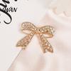 Oxidation-proof Pin Bowknot Design Brooch for Women, Faux Pearl Rhinestones Inlaid Lapel Jewelry Pin, Versatile Accessory Sweaters Collars Hats
