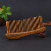 Green Sandalwood Carved Long-Handled Massage Comb for Women