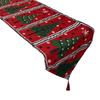 Tassel Christmas Table Runner Long Snowman Printed Table Cover Knitted Cloth Rectangle Tablecloth Festival Party Supplies