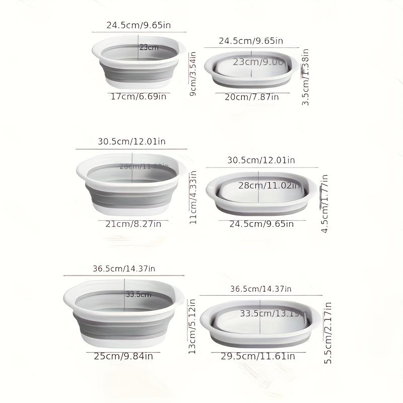 3pcs Set of Foldable Basins - Multifunctional for Washing Face, Washing Vegetables, Washing Underwear and Soaking Feet - Durable Plastic, Retro Style