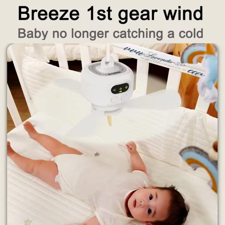 Mini Ceiling Fan Portable Camping Fan With Light & Remote Built In 8000mAh Battery