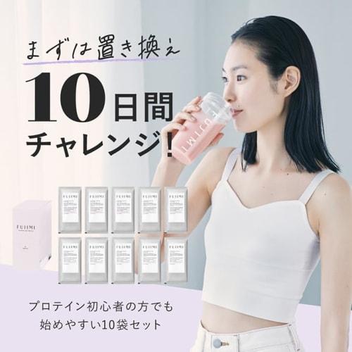 FUJIMI Protein Tropical Flavor 10-Pack Whey Protein & Soy Protein Trial Serving (Individually Wrapped 30g X 10 Packets)