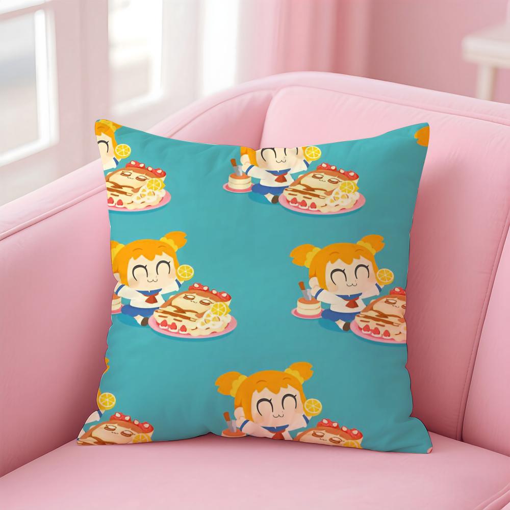 Cute Anime PPop Team Epic Cushion Cover Pillowcase Short Plush Invisible zipper Room Sofa Cushion Cover