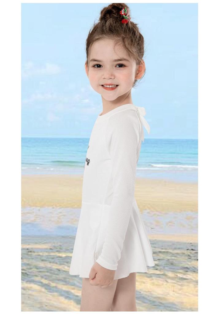 Women's Long Sleeve Skirt Swimsuit & Girls' Cute Conservative Swimwear Set