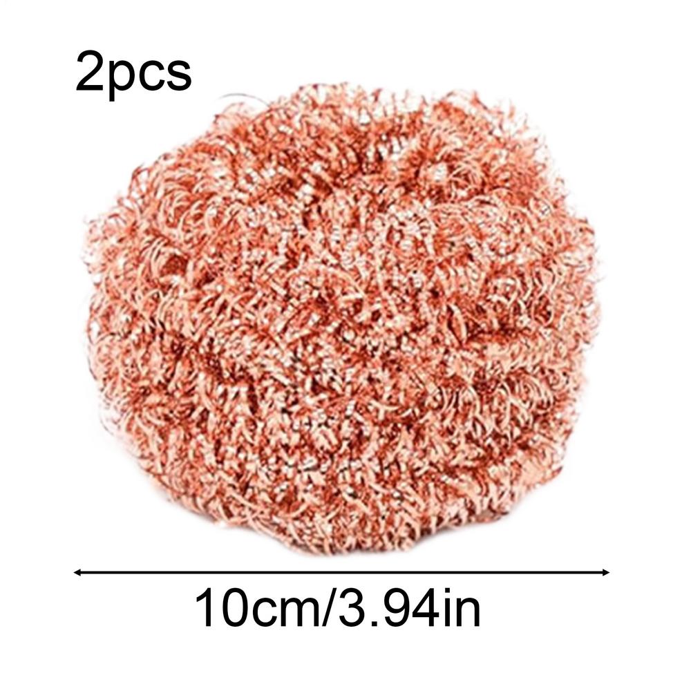 2/4/6pcs Dishwashing Brush Dish Cleaning Brush Kitchen Scrub Pads Copper Wire Pot Scrubbers Cleaning Supplies Dishwashing Sponge