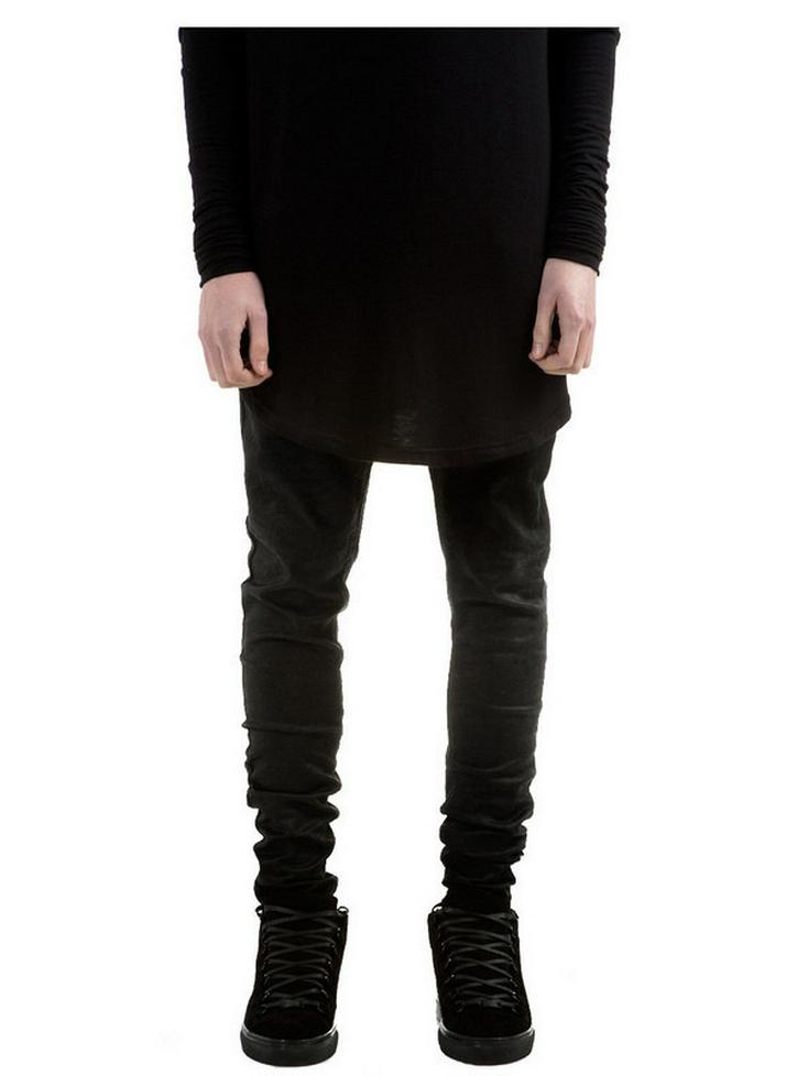 

Мужские джинсы скинни 2017 года, эластичные, рваные, черные, мотоциклетного стиля 36