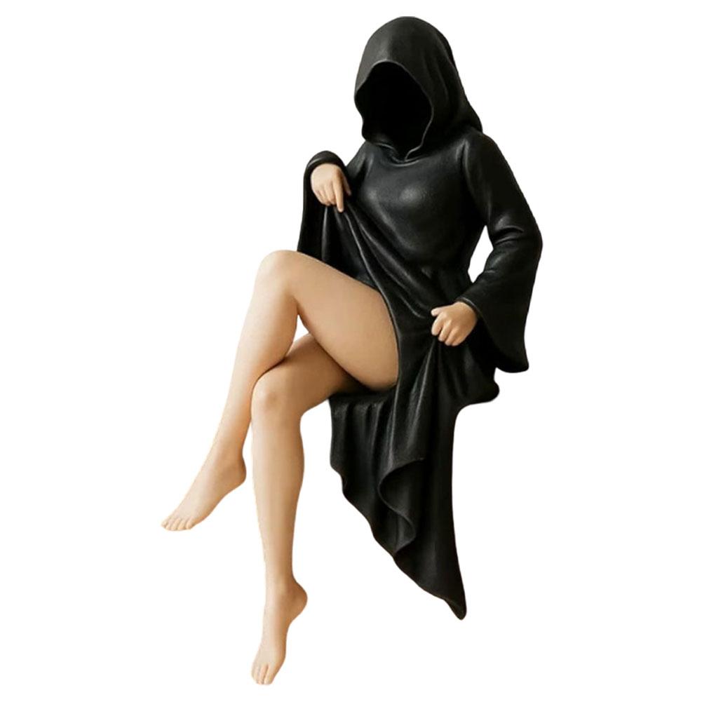 

Halloween Witch Ghost Statue Resin Cracker Barrel Witch Sculpture 11.8 Inch Witch Figure Party Decoration Crafts Home Ornament