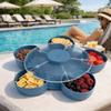 with Lid Divided Serving Tray Multi-compartment Spinning Compartment Platter  for Snacks