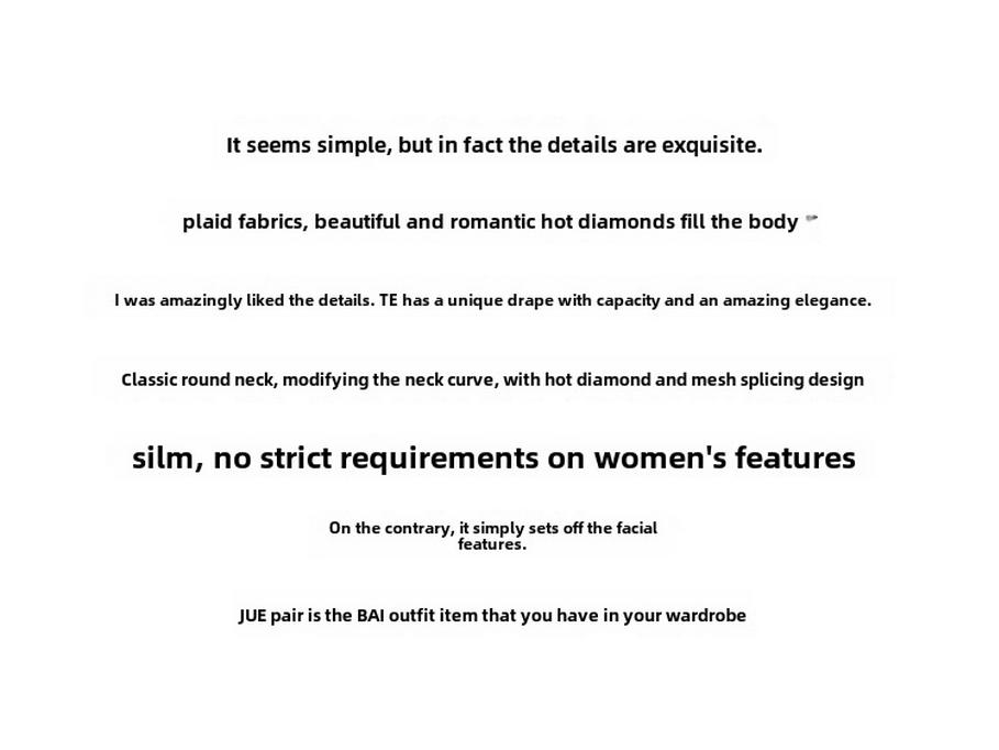 2024 Women's Slim Fit Lace Hollow Diamond Tee - Short-Sleeved, Round Neck Fashion for Spring/Summer