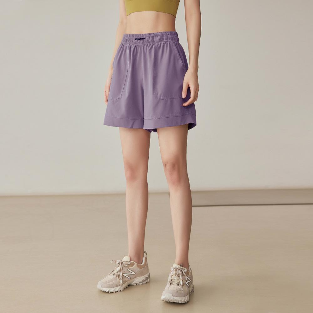 

Женские спортивные шорты 2025 года быстросохнущие свободные - Летние штаны для йоги и бега L (106-117 lbs) фиолетовый