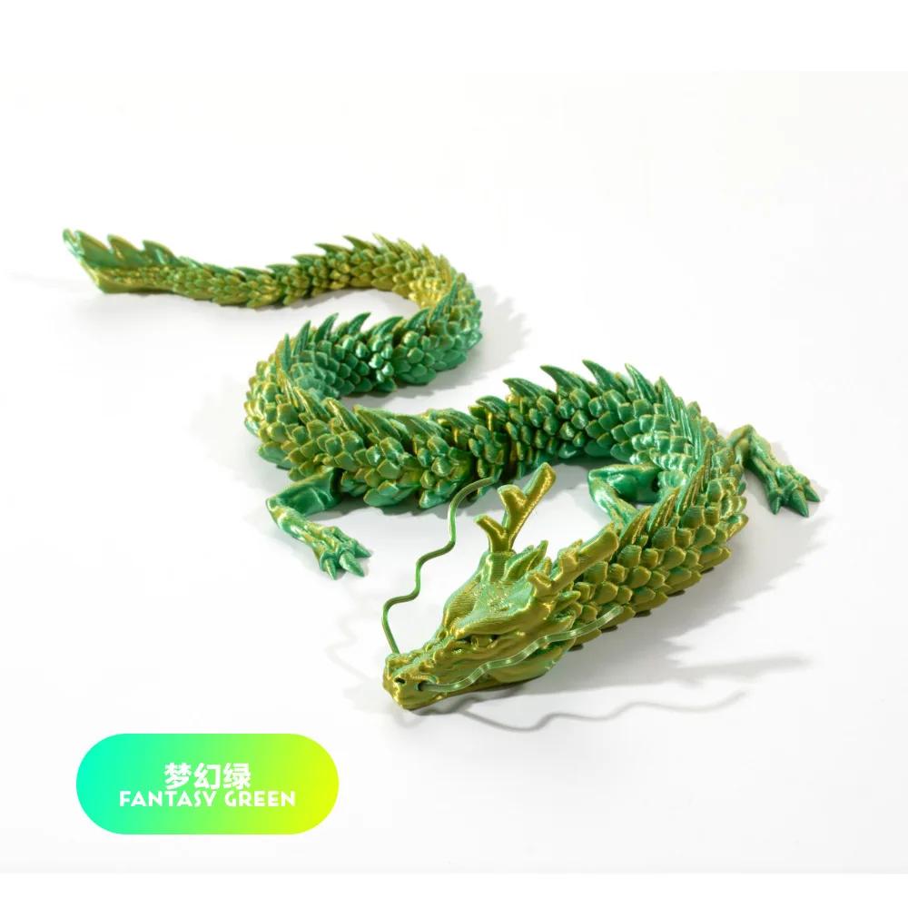 3D Printed Conjoined Dragon Ornaments, Movable Cartoon Creative Dragon Plants Toys Fish Tank Landscaping Decoration 30cm