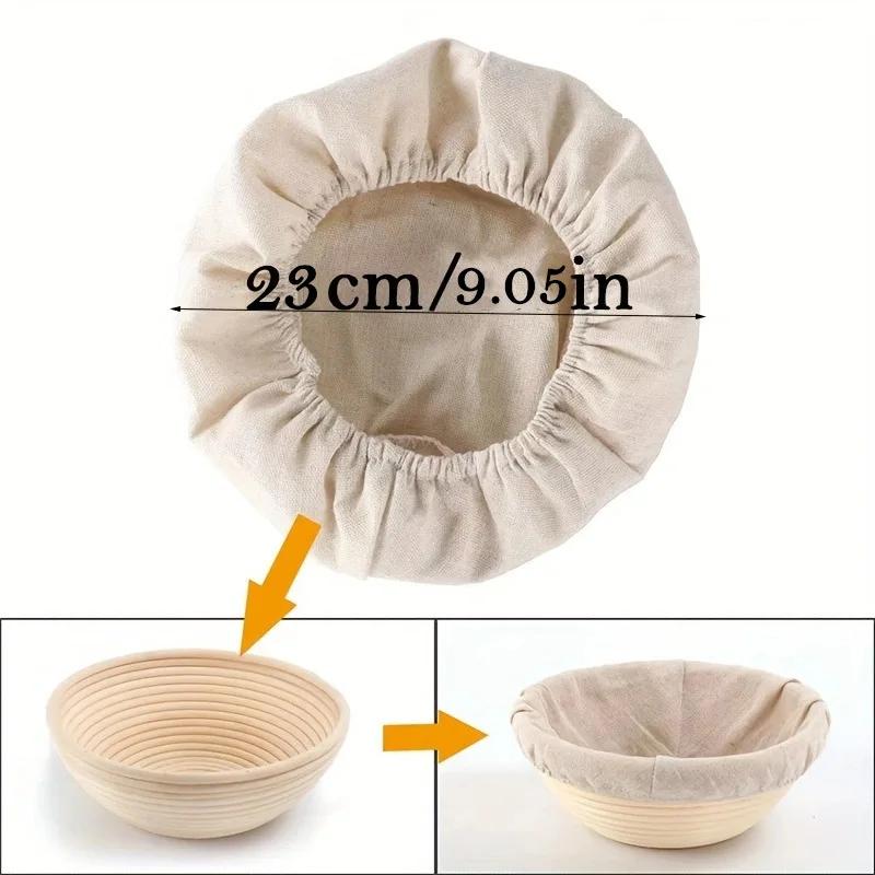 1pc Bread Basket Cloth Cover Dry Storage Fermented Dough Rotundity Ellipse Vine Fermentation Basket Cloth Cover Excluding Basket