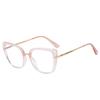 New Retro Cat Eye Women Anti Blue Light Glasses Frame Fashion Designer Thin Face Flat Mirror Clear Reading Top Quality Ins Trend