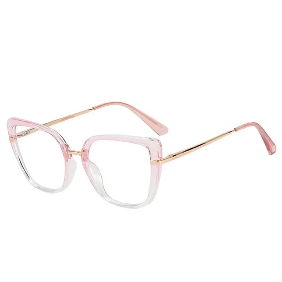 New Retro Cat Eye Women Anti Blue Light Glasses Frame Fashion Designer Thin Face Flat Mirror Clear Reading Top Quality Ins Trend