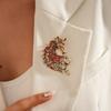 Vintage Rhinestone Horse Head Brooches for Women Zodiac Animal Pins Casual Party Accessories New Year Gifts Friends
