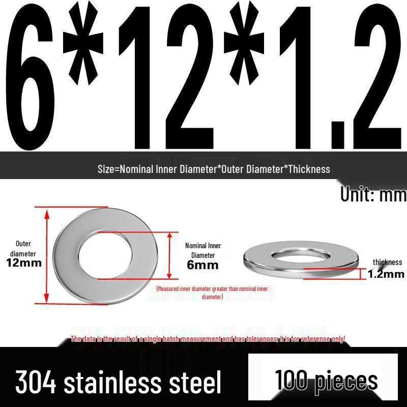 Thickened 304 Stainless Steel Flat Washer Spacer (M2-M36)