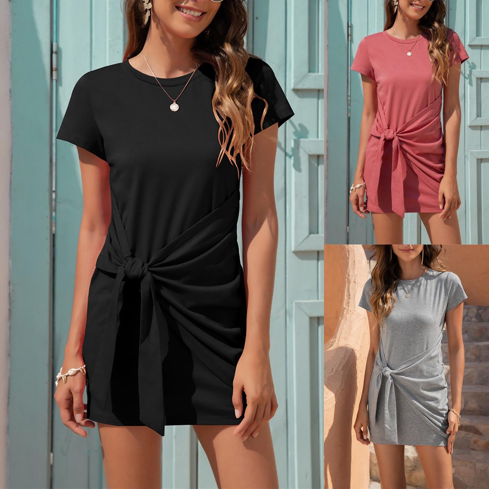 

Womens Fashion Pumping Sleeveless Pleated Shoulder Casual Mini Tank Dresses
