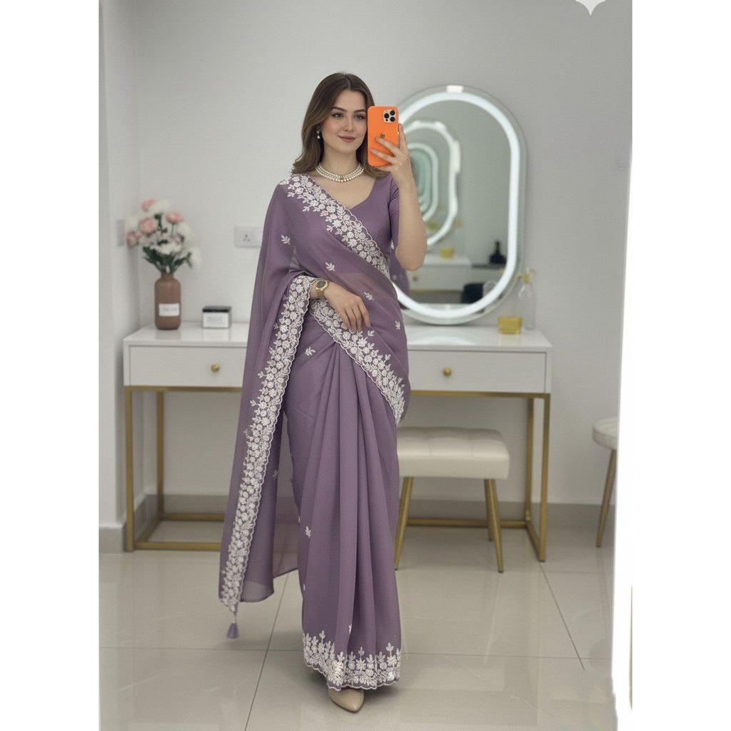 Royal Black Elegance Rangoli Silk Saree