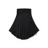 26004 - Stylish Low-Waist Pleated Irregular Black Midi Skirt