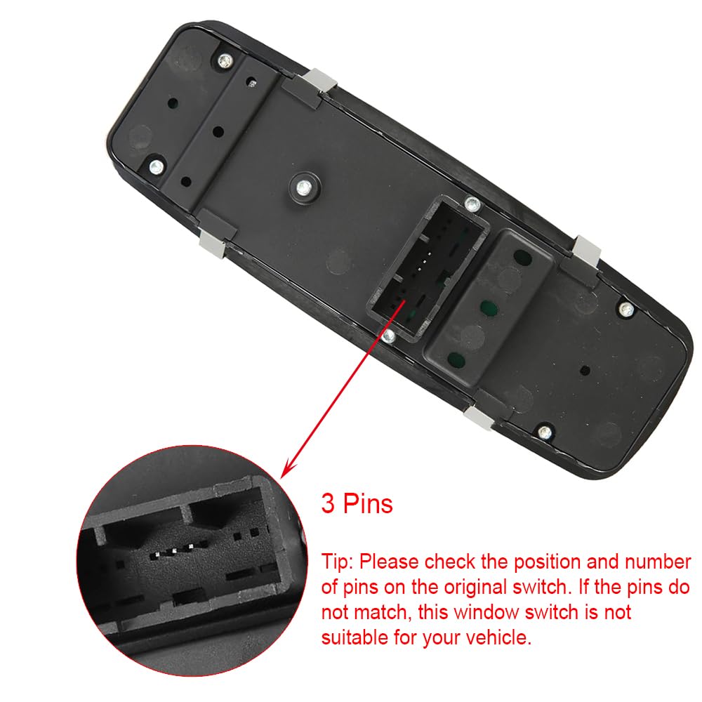Front Left Driver Side Master Power Window Switch, Compatible with Chrysler Pacifica 2017-2023, OE: 68234092AC