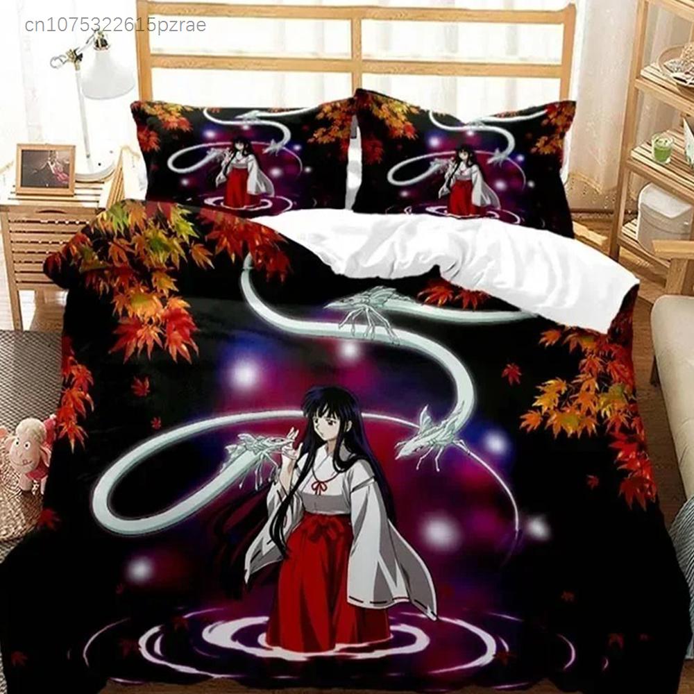 3D Print Anime Inuyasha Duvet Cover Sesshoumaru Bedding Set Double Twin Full Queen Kids Bedclothes Quilt Cover
