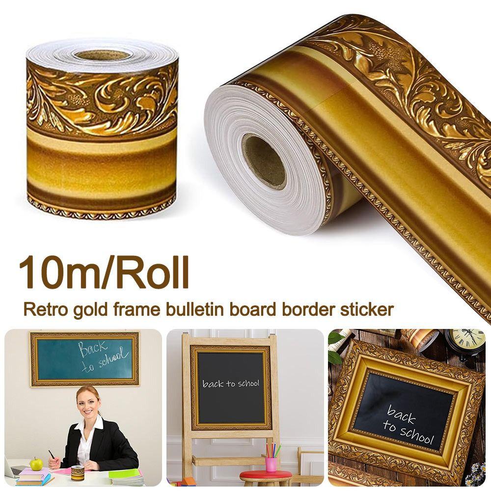 New Self-Adhesive Border Decorative Sticker Vintage Gold Poster Border Stickers DIY Black Board Stickers Party Decoration