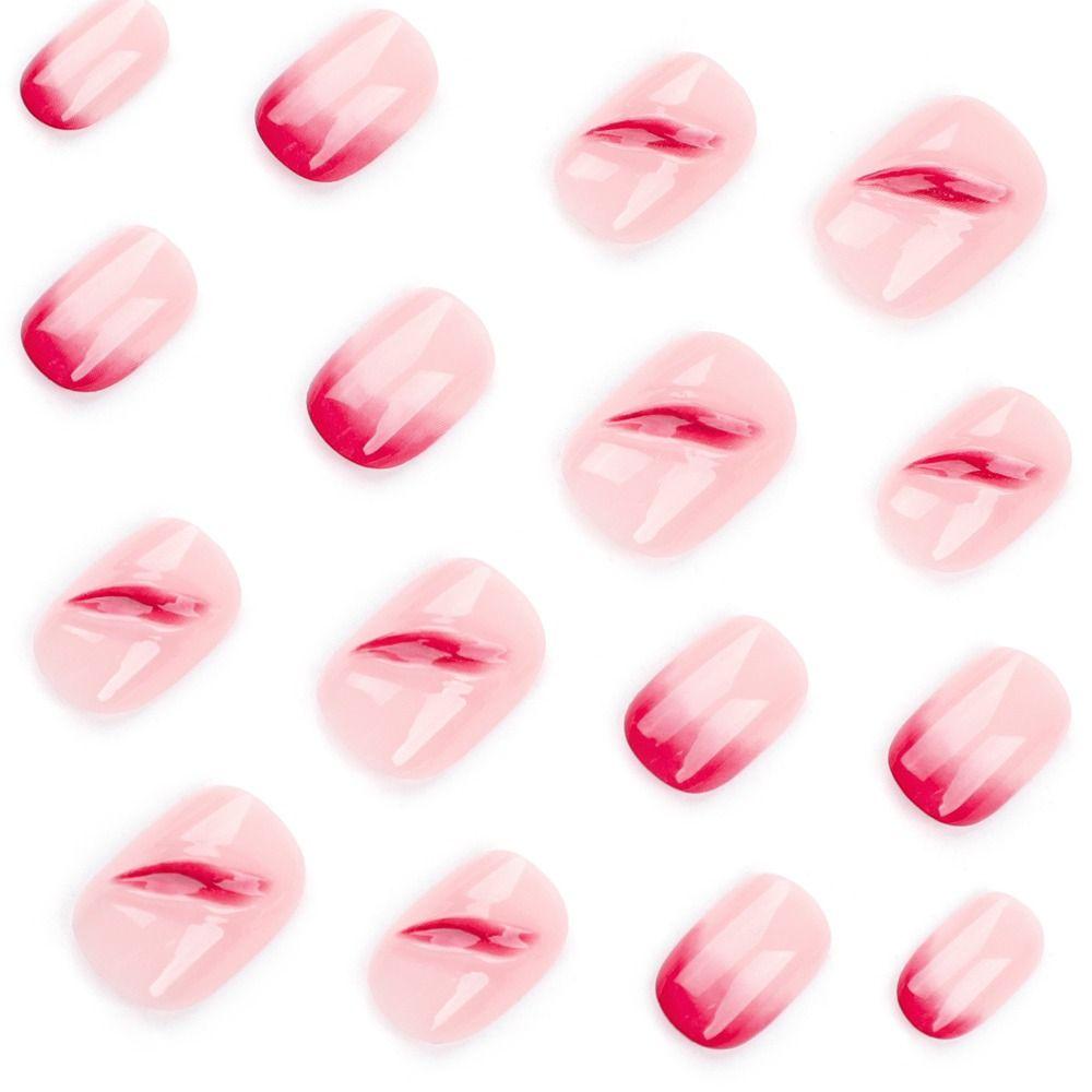 24pcs Manicure Long Almond False Nails Ballerina Red Flame Press on Nails Halloween Bones Stiletto Fake Nials Women