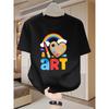 Men's Artistic Graphic T-Shirt - Soft Short Sleeve Round Neck Casual Tee for Art Exhibits, Parties & Casual Attire - Machine Washable