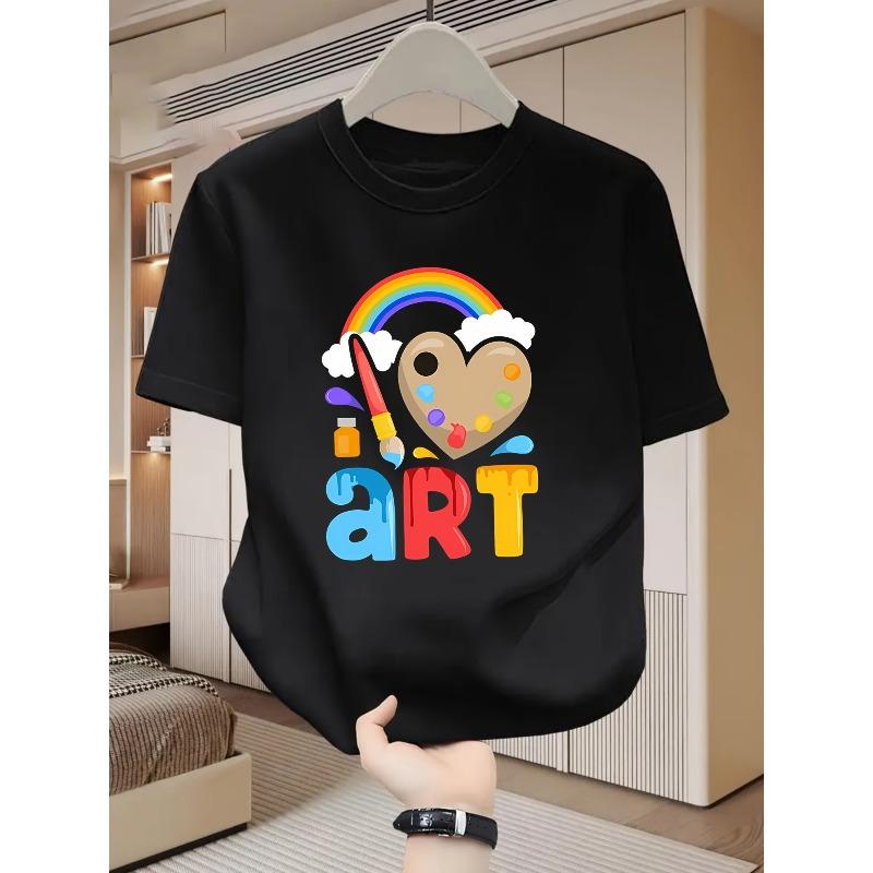 Men's Artistic Graphic T-Shirt - Soft Short Sleeve Round Neck Casual Tee for Art Exhibits, Parties & Casual Attire - Machine Washable