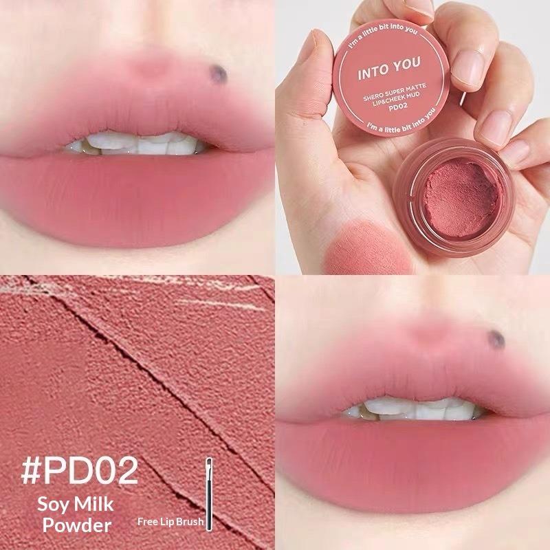 Ammirazione del Cuore e Tu Eroina Nebbia Labbra Guance Doppio Uso Lattina Fango Labbra Rossetto Doppio Uso Opaco